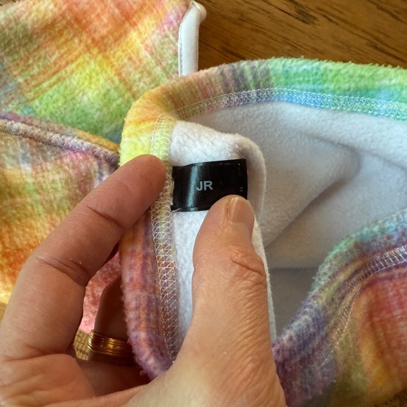 Seirus Tie Dye Pastel Plaid Fleece Balaclava Headliner Junior Size - Picture 3 of 3